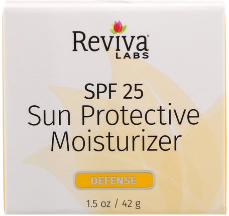 Sun Protective Moisturizer, SPF 25, 1.5 oz (42 g) by Reviva Labs-Skönhet, Ansiktsvård, Krämer Lotioner, Serum, Hud