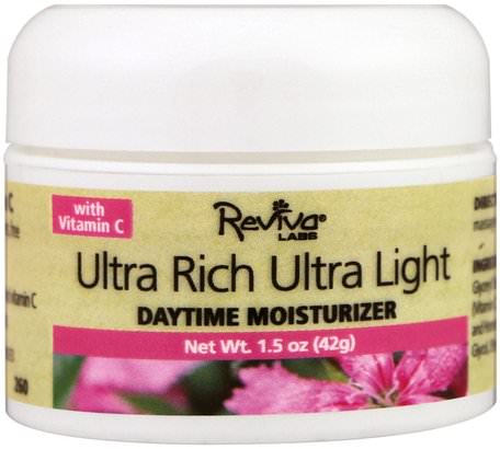 Ultra Rich Ultra Light Daytime Moisturizer, 1.5 oz (42 g) by Reviva Labs-Skönhet, Ansiktsvård, Krämer Lotioner, Serum, Hudtyp Normal Till Torr Hud