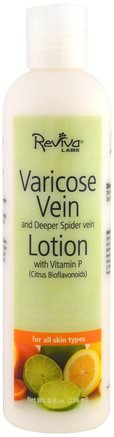 Varicose Vein Lotion with Vitamin P, For All Skin Types, 8 fl oz (236 ml) by Reviva Labs-Hälsa, Kvinnor, Hud