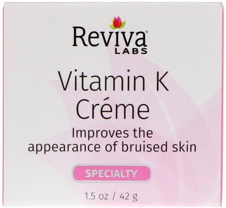 Vitamin K Creme, 1.5 oz (42 g) by Reviva Labs-Skönhet, Ansiktsvård, Krämer Lotioner, Serum, Hälsa, Hud, Nattkrämer