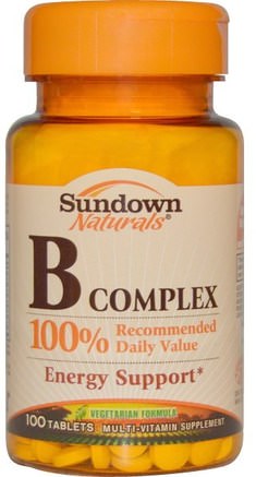 B-Complex, 100 Tablets by Sundown Naturals-Vitaminer, Vitamin B-Komplex