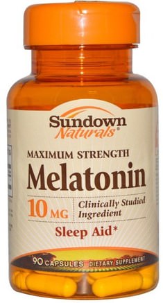 Maximum Strength Melatonin, 10 mg, 90 Capsules by Sundown Naturals-Kosttillskott, Melatonin