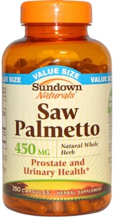 Saw Palmetto, 450 mg, 250 Capsules by Sundown Naturals-Hälsa, Män