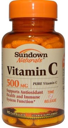 Vitamin C, 500 mg, 90 Capsules by Sundown Naturals-Vitaminer, Vitamin C, Frisättning Av Vitamin C
