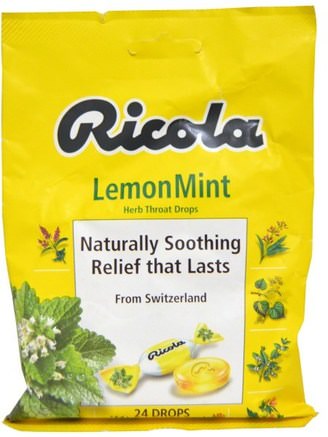 Herb Throat Drops, Lemon Mint, 24 Drops by Ricola-Hälsa, Kall Influensa Och Viral, Halsvårdspray