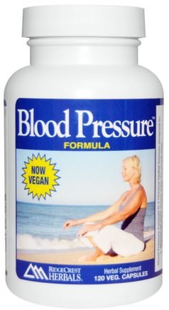 Blood Pressure Formula, 120 Veggie Caps by RidgeCrest Herbals-Hälsa, Blodtryck