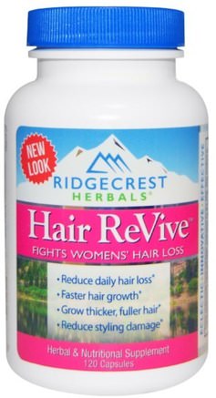 Hair ReVive, 120 Capsules by RidgeCrest Herbals-Hälsa, Kvinnor, Hårtillskott, Nageltillskott, Hudtillskott