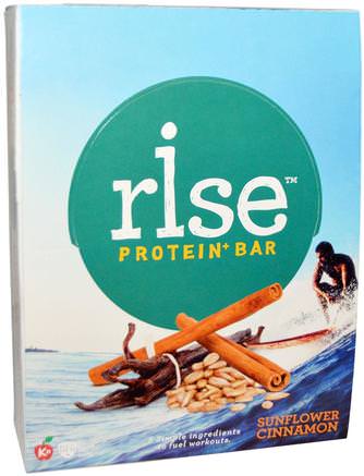Protein+ Bars, Sunflower Cinnamon, 12 Bars, 2.1 oz (60 g) Each by Rise Bar-Kosttillskott, Näringsstänger, Proteinstänger