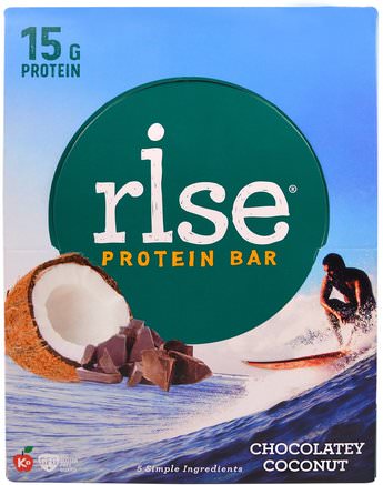 Rise Protein Bar, Chocolatey Coconut, 12 Bars, 2.1 oz (60 g) Each by Rise Bar-Sport, Protein Barer