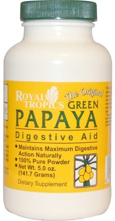 The Original Green Papaya, Digestive Aid, 5.0 oz (141.7 g) by Royal Tropics-Kosttillskott, Enzymer, Papaya Papain