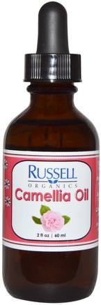 Camellia Oil, 2 fl oz (60 ml) by Russell Organics-Bad, Skönhet, Hår, Hårbotten, Schampo, Balsam, Hälsa, Hud