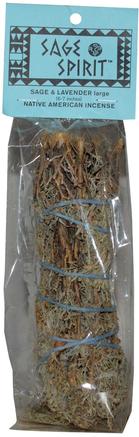Native American Incense, Sage & Lavender, Large, 6-7 inches by Sage Spirit-Örter, Salvia, Aromaterapi Eteriska Oljor, Rökelse