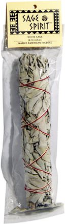 White Sage Wand, Native American Incense, 1 Wand, 9 inches by Sage Spirit-Örter, Salvia, Aromaterapi Eteriska Oljor, Rökelse