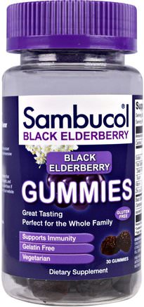 Sambucol, Black Elderberry, 30 Gummies by Sambucol-Kosttillskott, Gummier, Kall Influensa Och Viral, Elderberry (Sambucus)
