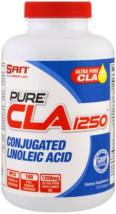 Pure CLA 1250, 180 Softgels by SAN Nutrition-Viktminskning, Diet, Cla (Konjugerad Linolsyra)