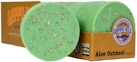 Glyceryne Cream Soap, Aloe Oatmeal, 12 Bars, 3.5 oz (100 g) Each by Sappo Hill-Bad, Skönhet, Tvål