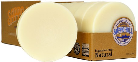 Glyceryne Cream Soap, Natural, Fragrance-Free, 12 Bars, 3.5 oz (100 g) Each by Sappo Hill-Bad, Skönhet, Tvål
