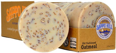 Glyceryne Cream Soap, Old Fashion Oatmeal, 12 Bars, 3.5 oz (100 g) Each by Sappo Hill-Bad, Skönhet, Tvål