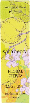 Natural Roll-On Perfume, Floral Citrus.25 oz (7.5 ml) by Sarabecca-Bad, Skönhet