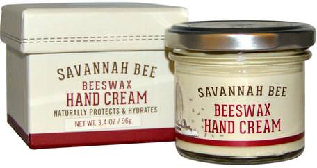 Beeswax Hand Cream, 3.4 oz (96 g) by Savannah Bee Company Inc-Bad, Skönhet, Handkrämer