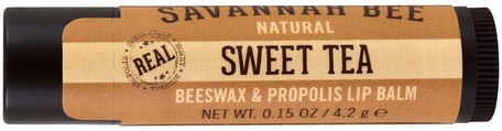 Beeswax & Propolis Lip Balm, Sweet Tea, 0.15 oz (4.2 g) by Savannah Bee Company Inc-Bad, Skönhet, Läppvård, Läppbalsam