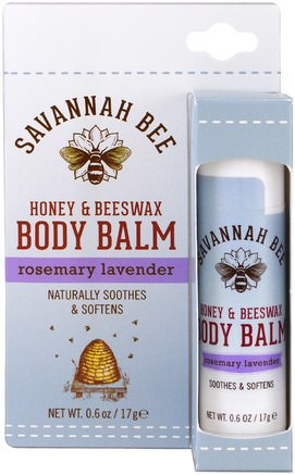 Honey & Beeswax Body Balm, Rosemary Lavender, 0.6 oz (17 g) by Savannah Bee Company Inc-Skönhet, Hälsa, Hud