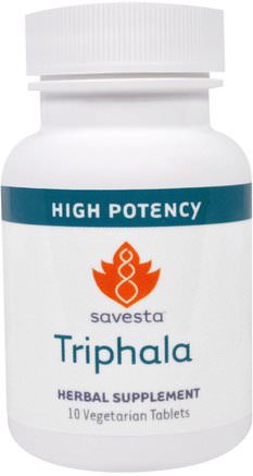 Triphala, 10 Vegetarian Tablets by Savesta-Triphala, Hälsa, Savesta