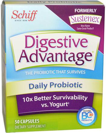 Digestive Advantage, Daily Probiotic, 50 Capsules by Schiff-Schiff Matsmältningsfördel