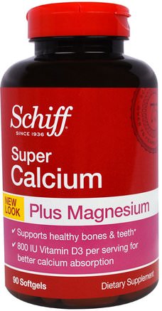 Super Calcium, Plus Magnesium, 90 Softgels by Schiff-Kosttillskott, Mineraler, Kalcium Och Magnesium