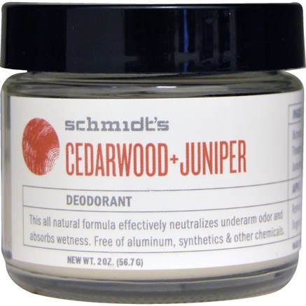 Cedarwood + Juniper, 2 oz (56.7 g) by Schmidts Natural Deodorant-Bad, Skönhet, Deodorant