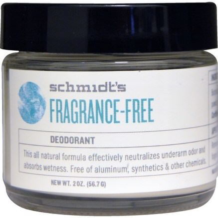 Fragrance-Free, 2 oz (56.7 g) by Schmidts Natural Deodorant-Bad, Skönhet, Deodorant