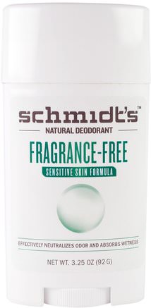 Sensitive Skin Formula, Fragrance-Free, 3.25 oz (92 g) by Schmidts Natural Deodorant-Bad, Skönhet, Deodorant