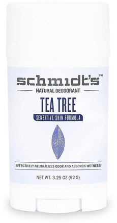 Sensitive Skin Formula, Tea Tree, 3.25 oz (92 g) by Schmidts Natural Deodorant-Bad, Skönhet, Deodorant