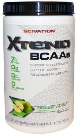 Xtend, BCAAs, Green Apple, 14.0 oz (398 g) by Scivation-Sport, Sport, Muskel