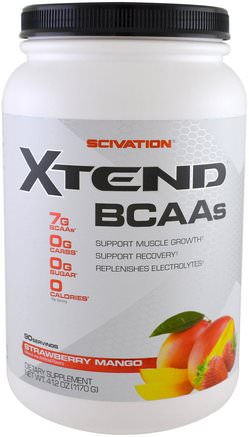 Xtend, BCAAs, Strawberry Mango, 41.2 oz (1170 g) by Scivation-Kosttillskott, Aminosyror, Bcaa (Förgrenad Aminosyra), Sport, Träning