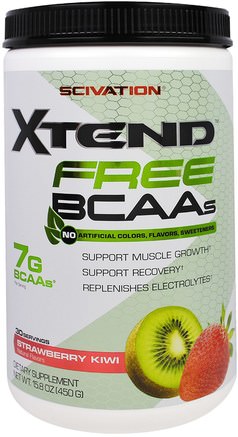 Xtend Free BCAAs, Strawberry Kiwi, 15.8 oz (450 g) by Scivation-Sport, Muskel