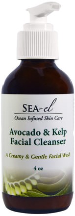 Avocado & Kelp Facial Cleanser, 4 oz by Sea el-Skönhet, Ansiktsvård, Hudtyp Normal Till Torr Hud, Ansiktsrengöring