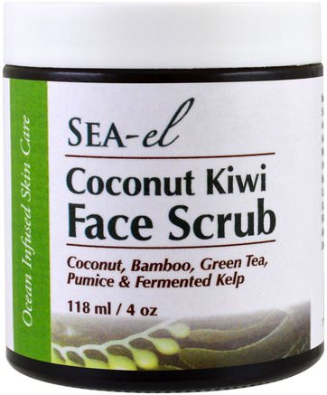 Coconut Kiwi Face Scrub, 4 oz (118 ml) by Sea el-Skönhet, Ansiktsvård, Hudtyp Normal Till Torr Hud