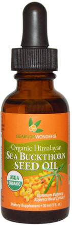 Organic Himalayan Sea Buckthorn Seed Oil, 1 oz (30 ml) by SeaBuckWonders-Kosttillskott, Adaptogen, Havtorn
