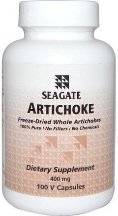 Artichoke, 400 mg, 100 Veggie Caps by Seagate-Hälsa, Kolesterolstöd, Kronärtskocka