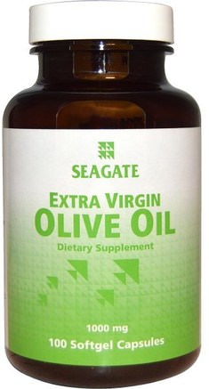 Extra Virgin Olive Oil, 1000 mg, 100 Softgel Capsules by Seagate-Kosttillskott, Olivolja Tillskott, Keto Vänliga