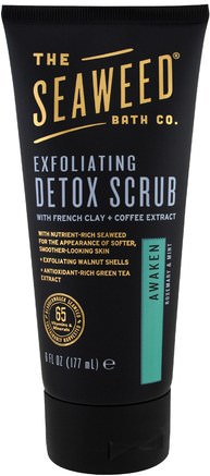 Exfoliating Detox Scrub, Awaken, Rosemary & Mint, 6 fl oz (177 ml) by Seaweed Bath Co.-Skönhet, Ansiktsvård, Hudtyp Normal Till Torr Hud, Ansiktsexfoliatorer