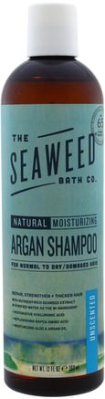 Natural Moisturizing Argan Shampoo, Unscented, 12 fl oz (360 ml) by Seaweed Bath Co.-Bad, Skönhet, Arganschampo, Hår, Hårbotten, Schampo, Balsam
