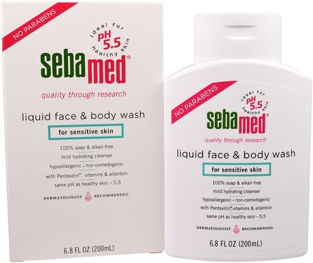 Liquid Face & Body Wash, 6.8 fl oz (200 ml) by Sebamed USA-Bad, Skönhet, Duschgel, Ansiktsvård, Hudtyp Rosacea, Känslig Hud