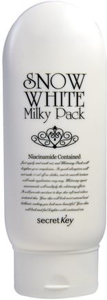 Snow White Milky Pack, Whitening Cream, 200 g by Secret Key-Bad, Skönhet, Ansiktsvård, Ansiktsrengöring