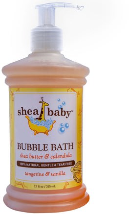 Bubble Bath, Tangerine & Vanilla, 12 fl oz (355 ml) by Shea Baby Shea Mama-Bad, Skönhet, Bubbelbad, Barns Hälsa