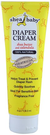 Shea Mama Baby, Diaper Cream, Unscented, 4 oz (118.3 ml) by Shea Baby Shea Mama-Barns Hälsa, Diapering, Blöja Krämer