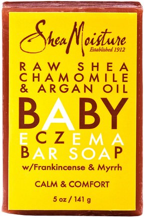 Baby Eczema Bar Soap, Raw Shea Chamomile & Argan Oil, 5 oz (141 g) by Shea Moisture-Bad, Skönhet, Argan Bad, Tvål