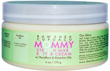 Mommy, Stretch Mark Butter Cream, 6 oz (170 g) by Shea Moisture-Hälsa, Hud, Sträckmärken Ärr
