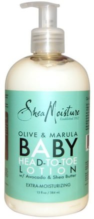Olive & Marula Baby Head-to-Toe Lotion, 13 fl oz (384 ml) by Shea Moisture-Bad, Skönhet, Body Lotion, Baby Lotion, Omega Bad